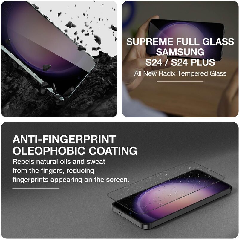 Amazing Thing Samsung Galaxy S24 Screen Protector Supreme Glass Radix Tempered Glass - Case Friendly