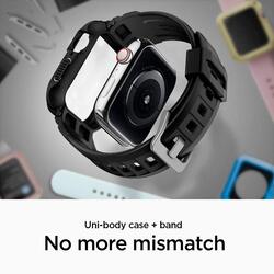 Spigen Rugged Armor Pro Watch Case Cover for Apple Watch 44mm Series 4, with Watch Band, Black