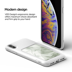 VRS Design iPhone XS Max Damda High Pro Shield Mobile Phone Back Case Cover, White Marble