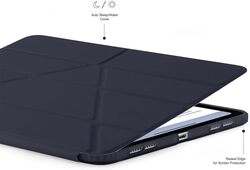 Pipetto Origami No3 Pencil Case for Apple iPad AIR 13 inch case (2024) M2 Smart Cover with 5 in 1 stand - Dark Blue