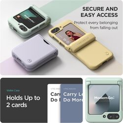 VRS Design Terra Guard Modern GO (Hinge Protection) for Samsung Galaxy Z Flip 6 case cover wallet (2 Card Holder Slot) - Cotton Blue