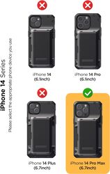 VRS Design Damda Glide Pro iPhone 14 Pro MAX case cover wallet (Semi Automatic) slider Credit card holder Slot (3-4 cards) - Black Groove