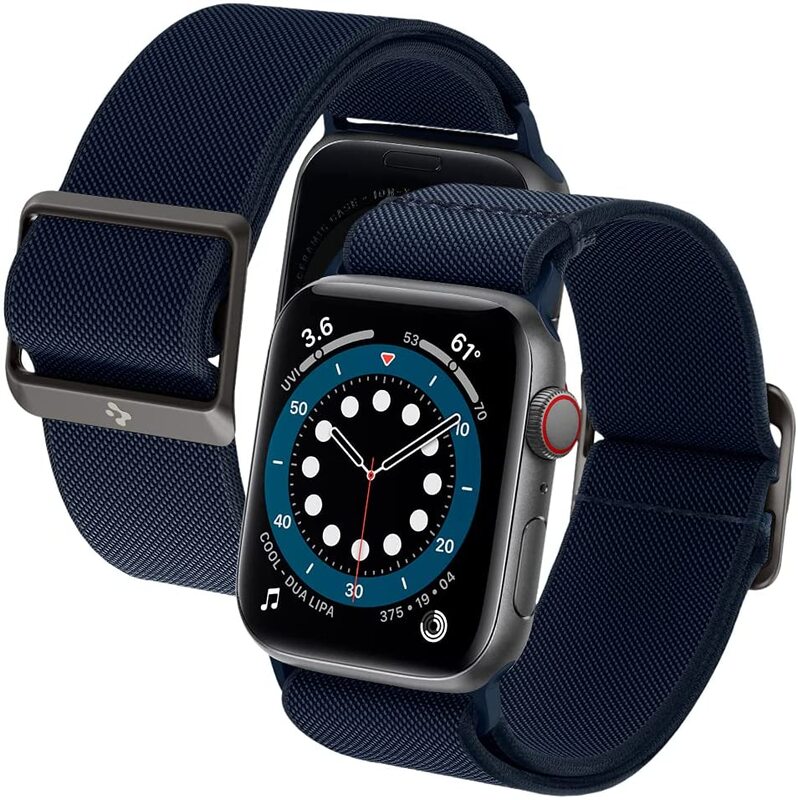 Spigen Apple Watch 40mm Series 6/SE/5/4 and 38mm Series 3/2/1 Fabric Band Lite Fit Strap, Navy