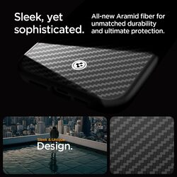 Spigen Enzo Aramid Fiber MagFit for iPhone 15 Pro Max case cover MagSafe compatible - Matte Black