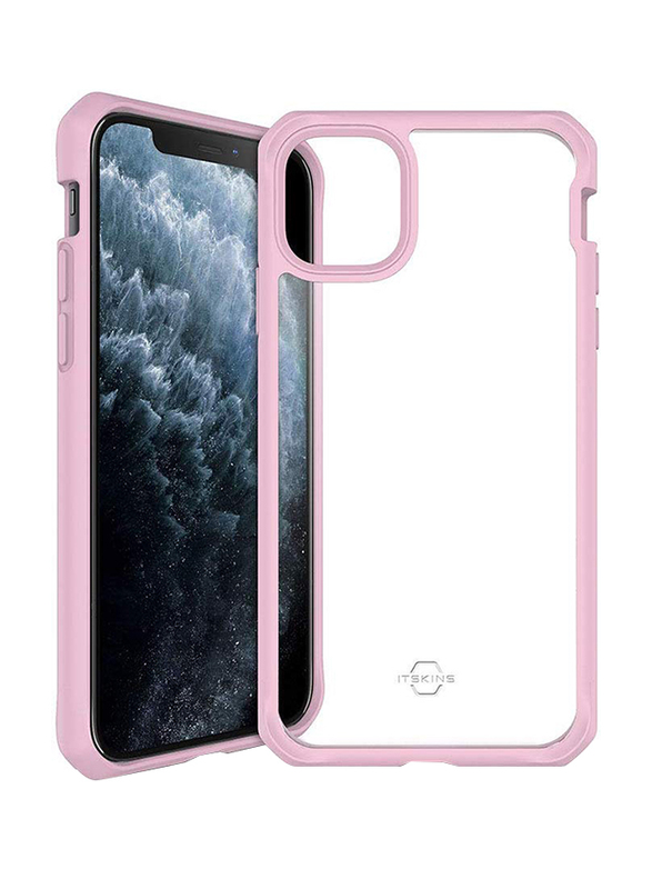 ITskins Apple iPhone 11 Pro Hybrid Dual Layer Mobile Phone Case Cover, with Hexotek 2.0 Drop Protection, Pink and Transparent