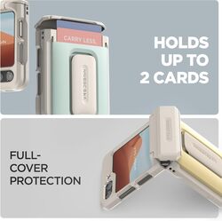 VRS Design D-Wallet Orb for Samsung Galaxy Z Flip 6 case cover wallet (2 Card Holder Slot) Built-in (Kickstand) and (Hinge Protection) - Cream