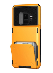 Vrs Design Samsung Galaxy S9 Damda Folder Wallet Mobile Phone Case Cover, with Semi Auto 5 Credit Card Slot, Volcanic Yellow