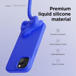 Elago Liquid Silicone for iPhone 15 Plus Case Cover Full Body Protection, Shockproof, Slim, Anti-Scratch Soft Microfiber Lining - Cobalt Blue