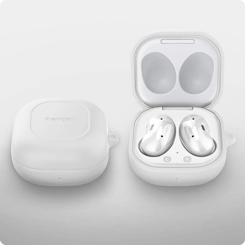 Spigen Samsung Galaxy Buds Pro and Galaxy Buds Live Silicone Case Cover Silicone Fit, White