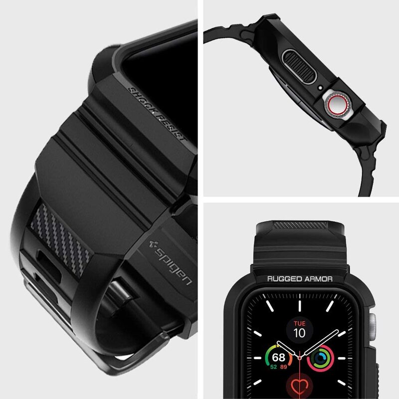 Spigen Apple Watch 40mm Series 6 / SE/5/4 TPU band with case cover Rugged Armor PRO - Black
