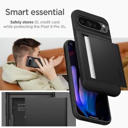 Spigen Google Pixel 9 Pro XL Slim Armor CS Card Slot Wallet Case Cover - Black