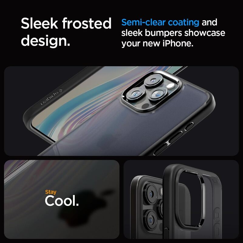 Spigen iPhone 15 Pro Max case cover Ultra Hybrid - Frost Black