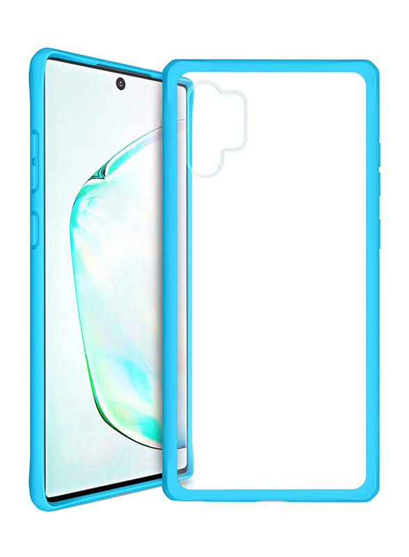 ITskins Samsung Galaxy Note 10 Plus/Note 10+ 5G Hybrid Solid Flexible Mobile Phone Case Cover, with Hexotek 2.0 Drop Protection, Blue and Transparent
