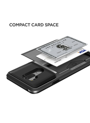 Vrs Design LG G7 ThinQ Damda Glide Semi Automatic Card Slider Wallet Mobile Phone Case Cover, Metal Black