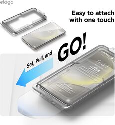elago Samsung Galaxy S24 Screen Protector Tempered Glass 9H Shatter Proof Crystal Clear with Pull-N-Go easy Install Tray