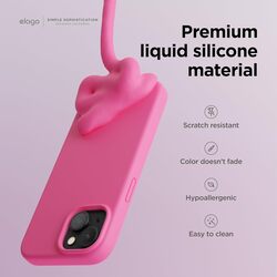 Elago Liquid Silicone for iPhone 15 PRO Case Cover Full Body Protection, Shockproof, Slim, Anti-Scratch Soft Microfiber Lining - Ice Red