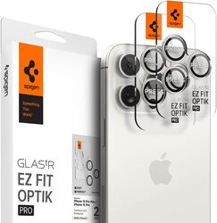 Spigen Glastr Ez Fit Optik PRO Camera Lens Screen Protector iPhone 15 Pro MAX and iPhone 15 PRO - White Titanium