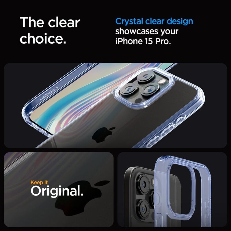 Spigen iPhone 15 Pro case cover Ultra Hybrid - Sky Crystal