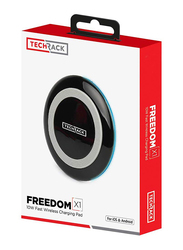 TechRack Freedom X1 Universal Wireless Charging Pad, 10W with Fast Qi Technology, Black