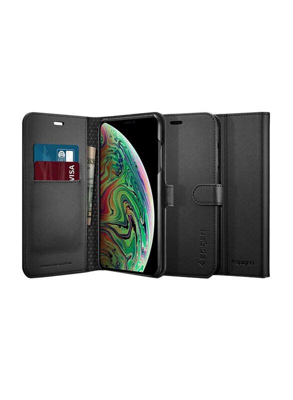 

Spigen Apple iPhone XS Max Wallet S Mobile Phone Flip Cover, Black