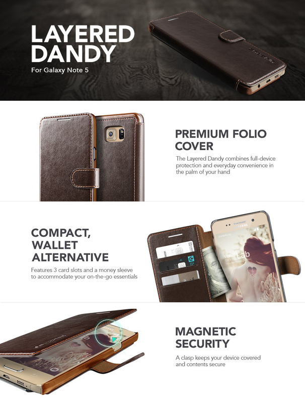 VRS Design Samsung Galaxy S10 Layered Dandy Wallet Mobile Phone Flip Case Cover, Dark Brown