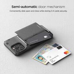 VRS Design Damda Glide Pro iPhone 13 Pro MAX case cover wallet (Semi Automatic) slider Credit card holder Slot (3-4 cards) - Sand Stone