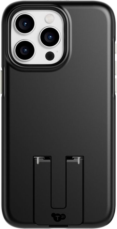 Tech21 Evo Crystal Kick for iPhone 15 Pro Max Case Cover MagSafe compatible (16 Feet Drop Protection) Built-in Kickstand - Obsidian Black