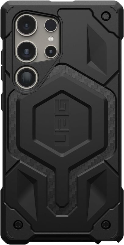 Urban Armor Gear UAG Samsung Galaxy S24 ULTRA case cover Monarch Pro MagSafe Compatible (25 Feet Drop Tested) - Carbon Fiber