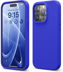Elago Liquid Silicone for iPhone 15 PRO Case Cover Full Body Protection, Shockproof, Slim, Anti-Scratch Soft Microfiber Lining - Cobalt Blue