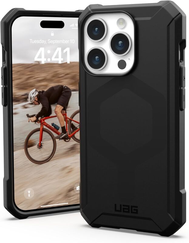 Urban Armor Gear UAG Essential Armor for iPhone 15 Pro case cover [15 Feet Drop Tested] MagSafe compatible - Black
