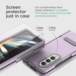 VRS Design Terra Guard Modern (Hinge Protection) Samsung Galaxy Z Fold 4 Case Cover with Front Screen Protector - Purple