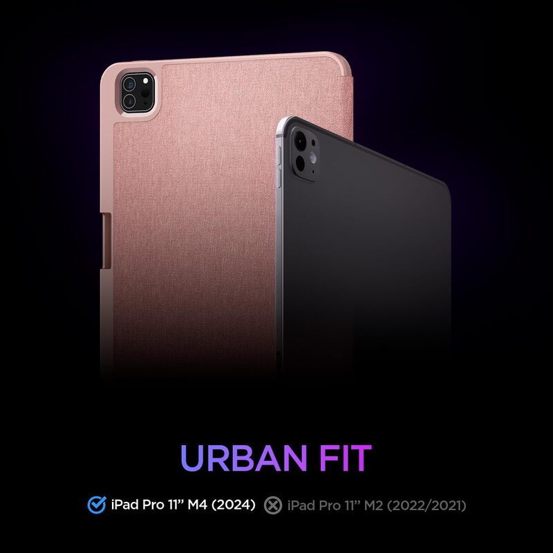 Spigen Urban Fit designed for iPad Pro 11 inch case cover M4 (2024) with Pencil Holder - Rose Gold