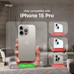 Elago Magnetic Leather Case for iPhone 15 Pro Compatible with MagSafe, Vegan Leather, Shockproof, Water-Resistant - Midnight Green