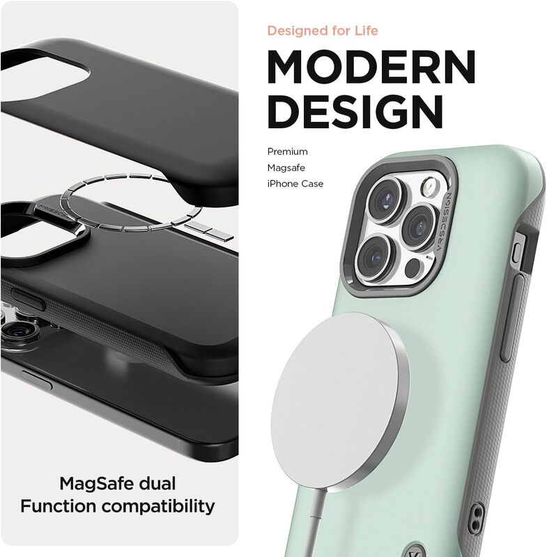 VRS Design Terra Guard Modern for iPhone 15 Pro Case Cover (MagSafe compatible) - Marine Green