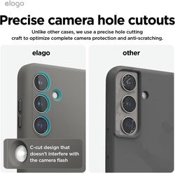 elago Liquid Silicone for Samsung Galaxy S24 case cover Full Body Screen Camera Protective, Shockproof, Slim, Anti-Scratch Soft Microfiber Lining - Midnight Grey