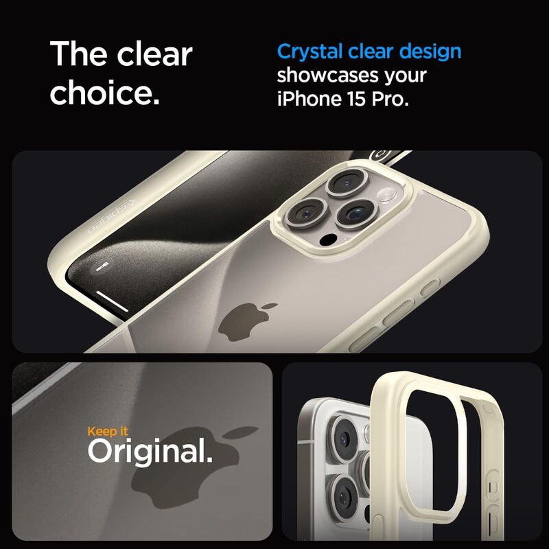 Spigen iPhone 15 Pro case cover Ultra Hybrid - Mute Beige