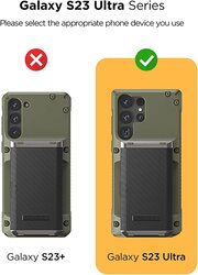 VRS Design Damda Glide Pro for Samsung Galaxy S23 Ultra Case Cover Wallet (Semi Automatic) Slider Credit Card Holder Slot (3-4 Cards) - Green Groove