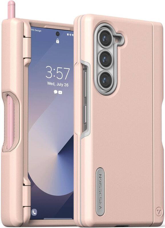 VRS Design Terra Guard Modern S (S-Pen Holder edition) for Samsung Galaxy Z Fold 6 case cover - Pink Sand