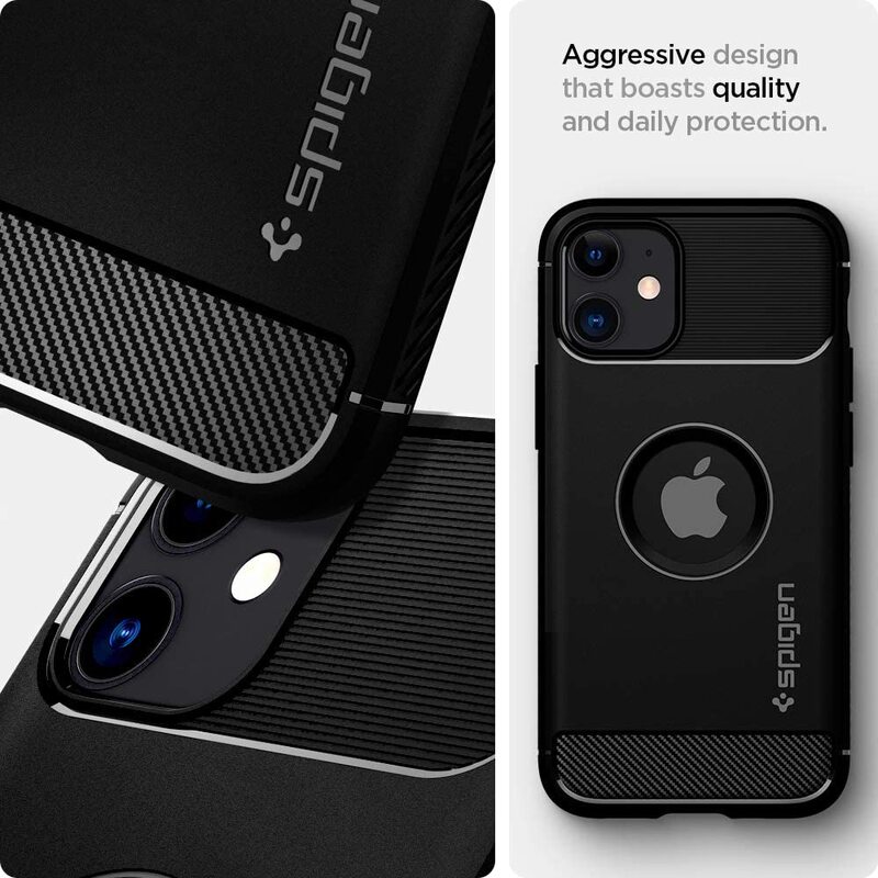 Spigen Apple iPhone 12 Mini (5.4 inch) TPU Case Cover Rugged Armor, Matte Black