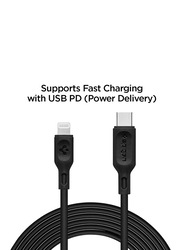 Spigen 1-Meter Lightning Cable, USB Type-C Male to Lightning, MFi Certified, Data Sync and Fast Charge for Apple iPhone XS Max/XS/XR/8/8 Plus/iPad, Black