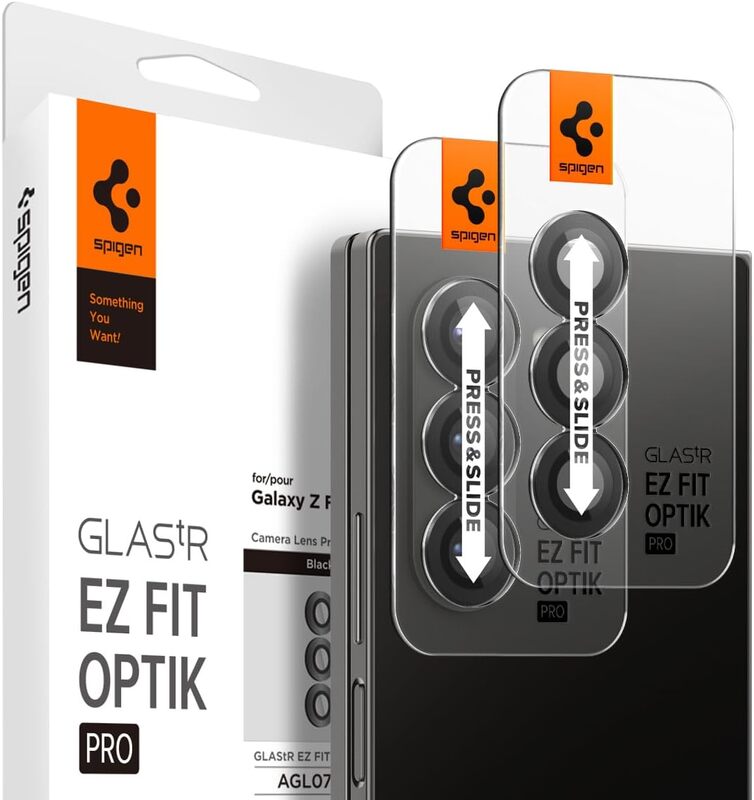 Spigen GLAStR EZ-Fit Optik PRO Camera Lens Screen Protector Samsung Galaxy Z Fold 6 - Black (2 PACK)