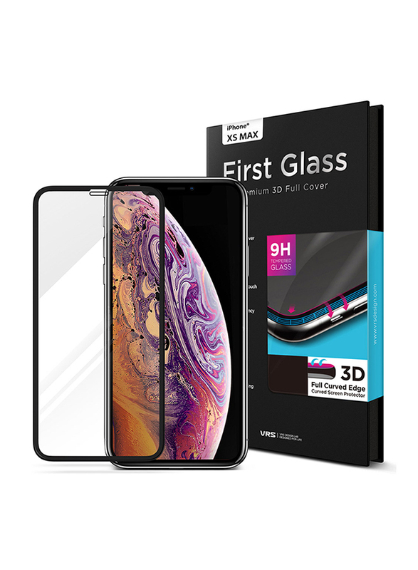 Vrs Design Apple iPhone XS Max First Glass Premium 3D Full Cover Curved Edge Tempered Glass Screen Protector, Clear