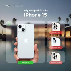 Elago Liquid Silicone for iPhone 15 Case Cover Full Body Protection, Shockproof, Slim, Anti-Scratch Soft Microfiber Lining - White