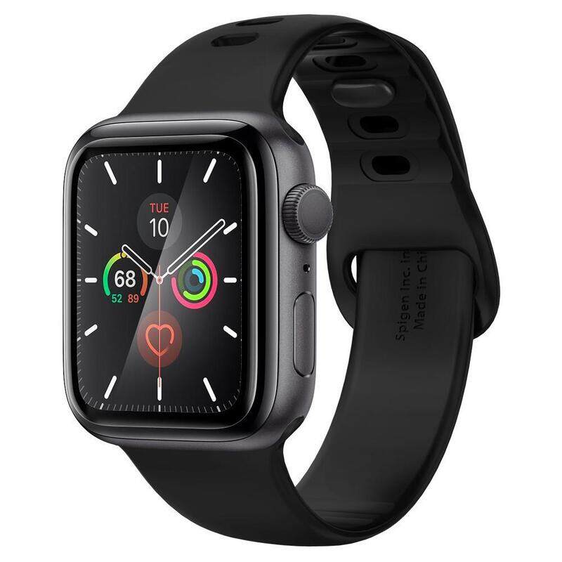 Spigen Apple Watch 44mm (Series 5 / 4) Tempered Glass Screen Protector Pro Flex EZ Fit (2-Pack) with Auto Align technology tray