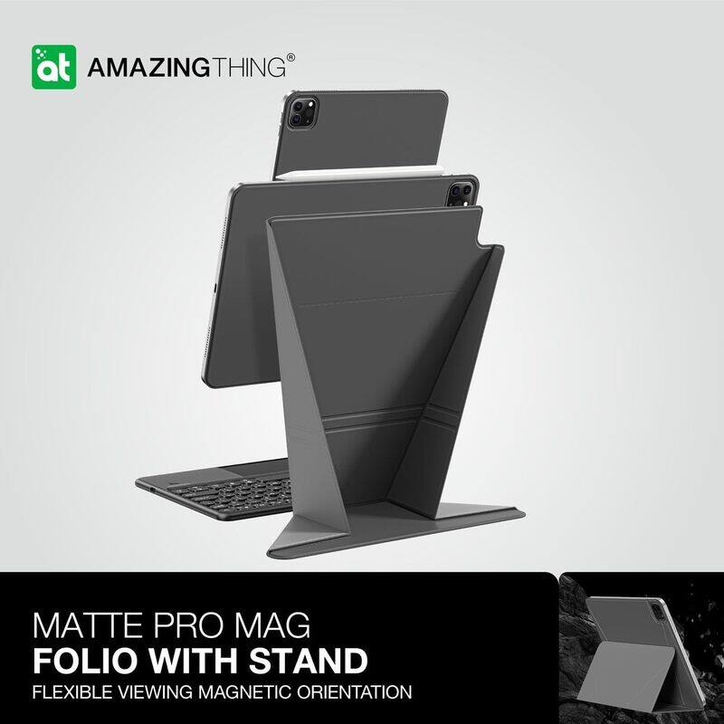 Amazing Thing Matte PRO MAG Folio case with Stand for iPad Air 11 inch M2 (2024) / iPad Air 10.9 inch (2022) / iPad Pro 11 inch (2022) cover - Black