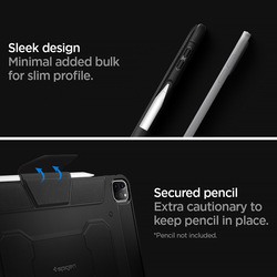 Spigen Apple iPad Pro 11 inch (2021/2020/2018) Case Cover Rugged Armor Pro, Black