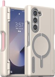 VRS Design Terra Guard Modern Halo S for Samsung Galaxy Z Fold 6 case cover (MagSafe compatible) with Hinge Protection - Cream