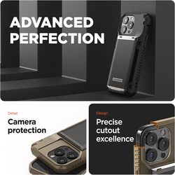 VRS Design Damda Glide Pro iPhone 14 Pro MAX case cover wallet (Semi Automatic) slider Credit card holder Slot (3-4 cards) - Metal Black Groove