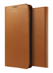 Vrs Design Samsung Galaxy Note 10 Genuine Leather Diary Wallet Mobile Phone Case Cover, Brown