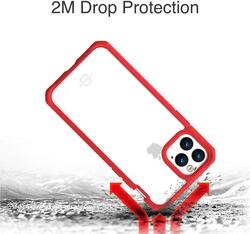 ITskins Apple iPhone 11 Pro Max Hybrid Dual Layer Mobile Phone Case Cover, with Hexotek 2.0 Drop Protection, Red/Transparent